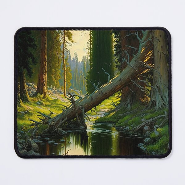 Item preview, Green forest river fallen trees painting designed and sold by RK - Shop.