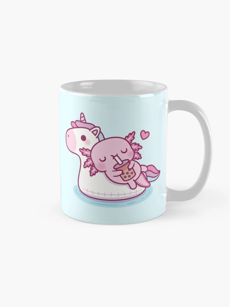 Cute Axolotl and The Bubbles Coffee Mug by XOOXOO