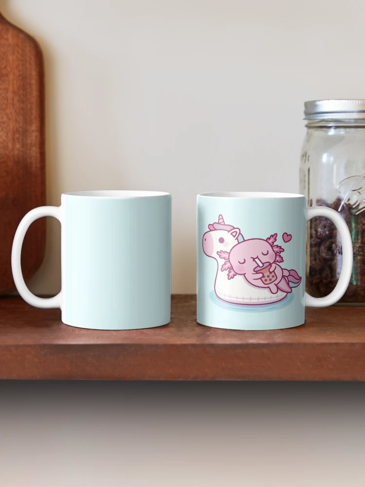 Cute Axolotl and The Bubbles Coffee Mug by XOOXOO