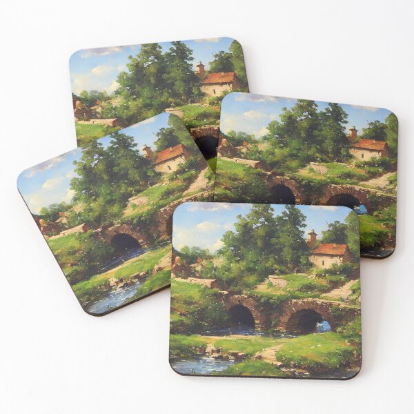 Item preview, Beautiful summer landscape with an old stone bridge designed and sold by LaszloToth.