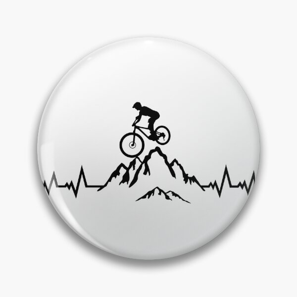 Artikelvorschau, Mountain biking, Radfahren, Downhill biking, Mountainbike Puls Herzschlag entworfen und verkauft von claudiasartwork.