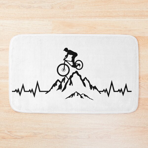 Item preview, Mountain biking, cycling, downhill biking, mountain biking pulse heartbeat designed and sold by claudiasartwork.