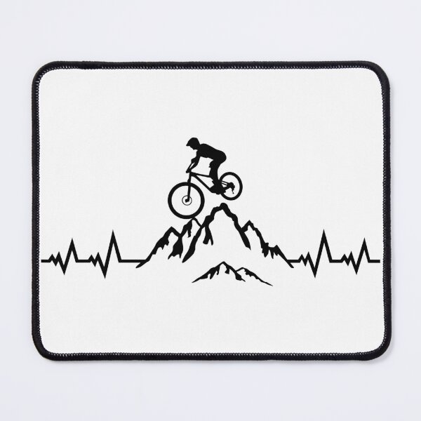 Artikelvorschau, Mountain biking, Radfahren, Downhill biking, Mountainbike Puls Herzschlag entworfen und verkauft von claudiasartwork.