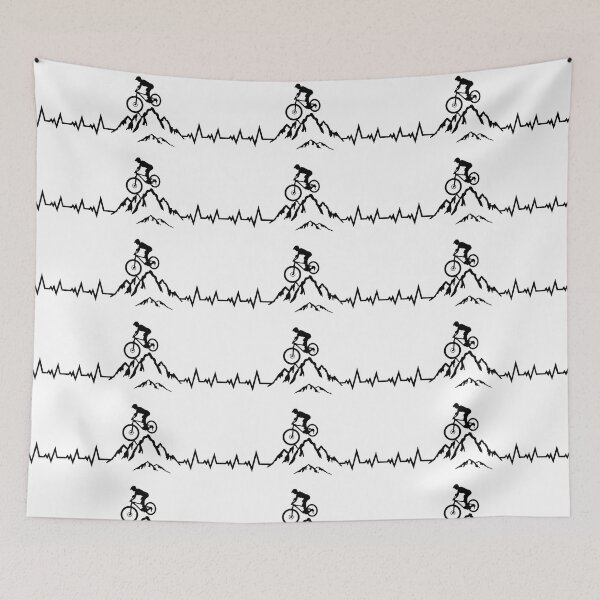 Artikelvorschau, Mountain biking, Radfahren, Downhill biking, Mountainbike Puls Herzschlag entworfen und verkauft von claudiasartwork.