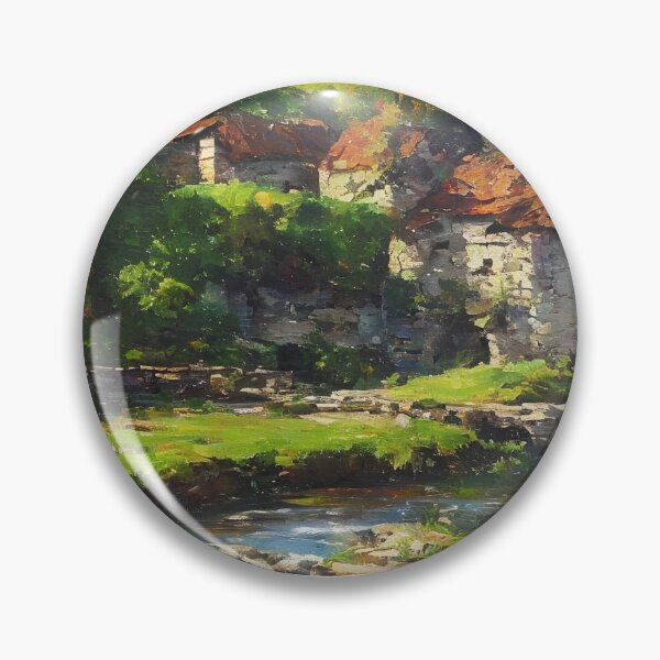 Item preview, Beautiful summer landscape with an old watermill designed and sold by LaszloToth.