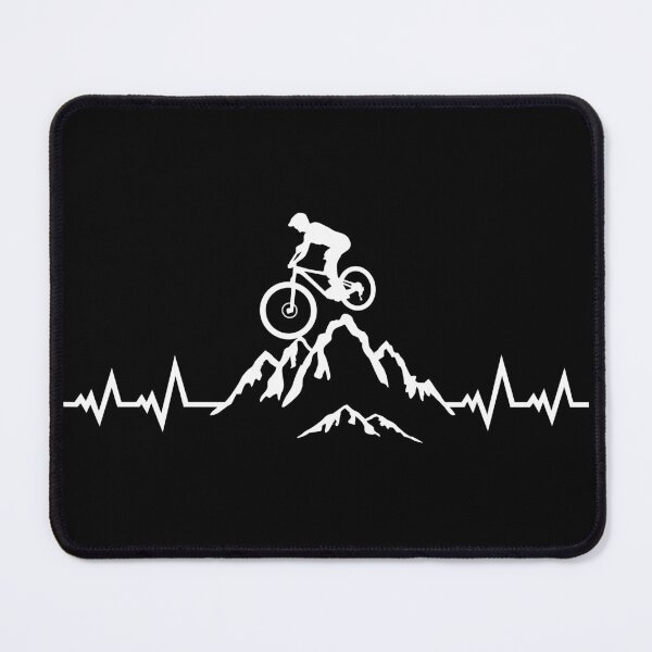 Artikelvorschau, Mountain biking, Radfahren, Downhill biking, Mountainbike Puls Herzschlag entworfen und verkauft von claudiasartwork.