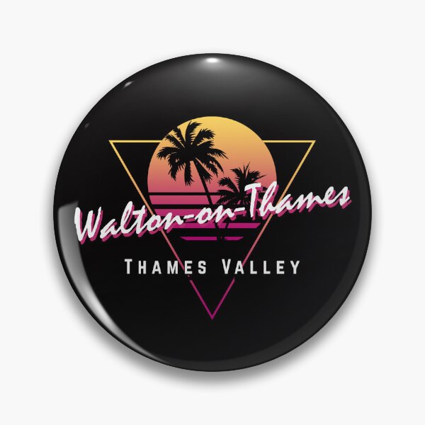 Item preview, Funny 80s Retro Sunset 'Walton-on-Thames' Thames Valley designed and sold by dinosareforever.