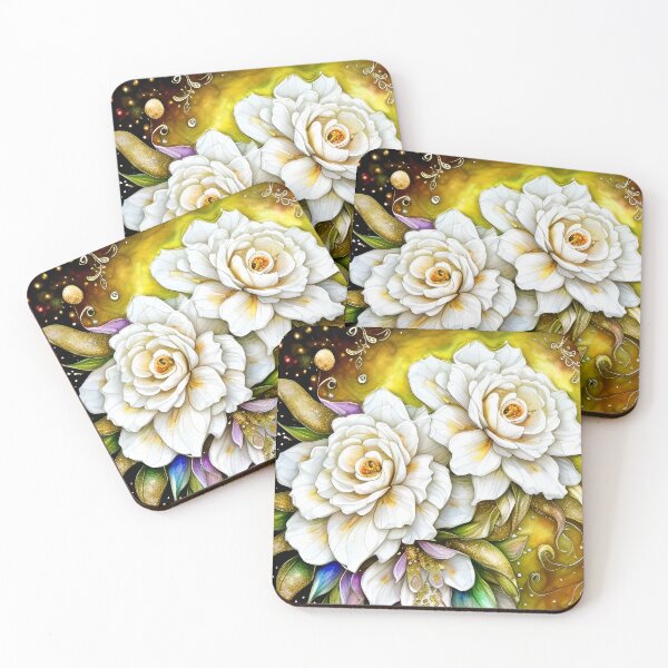 Artikelvorschau, Weiße Fantasieblumen entworfen und verkauft von ArtGraffita.