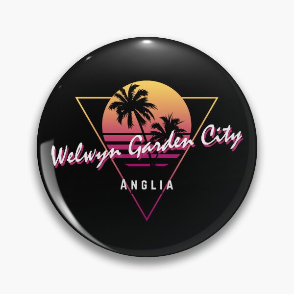 Item preview, Funny 80s Retro Sunset 'Welwyn Garden City' Anglia designed and sold by dinosareforever.