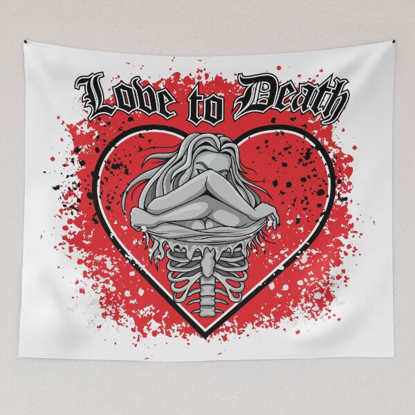 Item preview, valentine skull with heart designed and sold by amid999.
