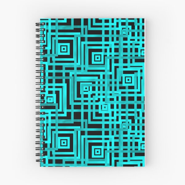 Item preview, Teal Fade Box Stacks on Black Half-Drop Repeat 5748 designed and sold by Art in My Loft.