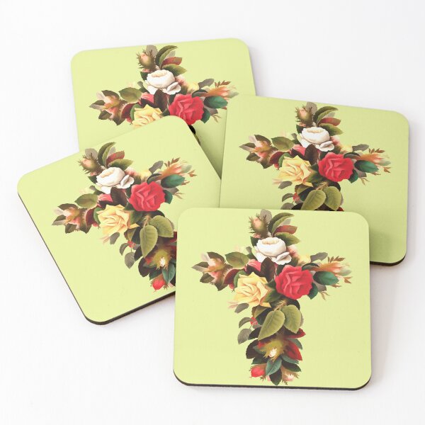 Item preview, Easter Christian Cross Of Roses Cut Out designed and sold by taiche.
