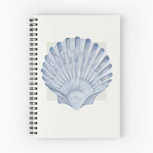 Item preview, Scallop sea shell in blue and neutral designed and sold by LisaLeQuelenec.