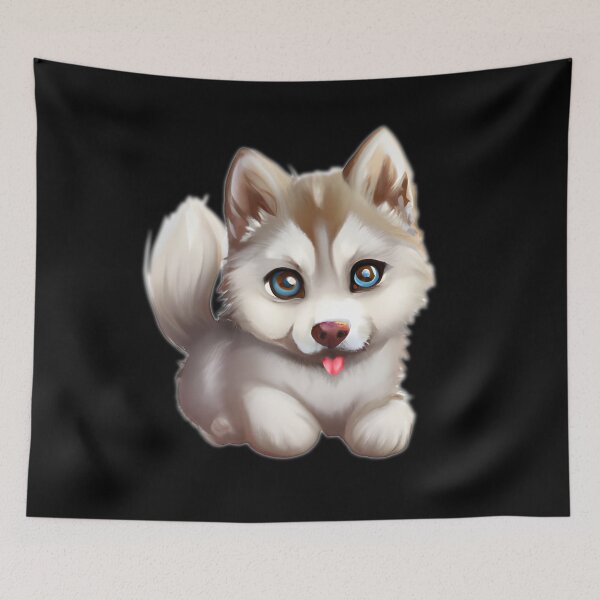 Item preview, Cute husky, cartoon drawing, Ai Generated Art  designed and sold by ACC .