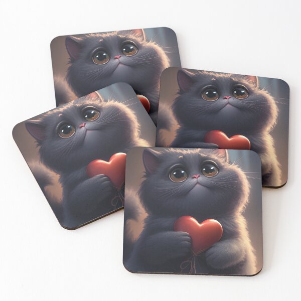 Item preview, Adorable Valentine cat holding a heart designed and sold by RK - Shop.