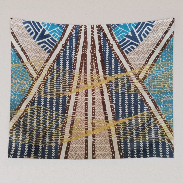 Item preview, Multi-colored geometric lines print designed and sold by textileprint.