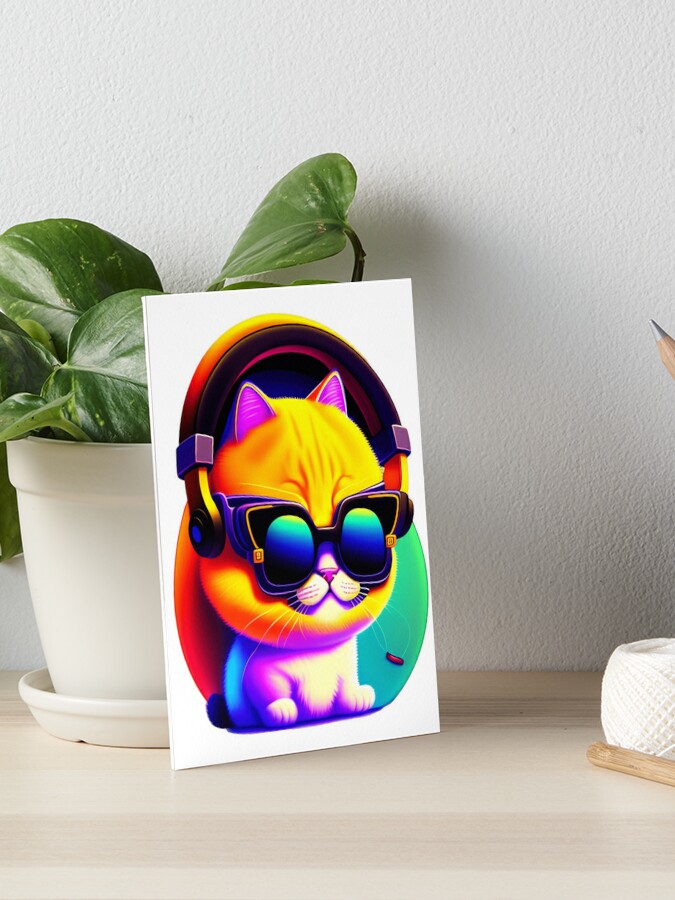 Cool DJ Cat | Art Board Print