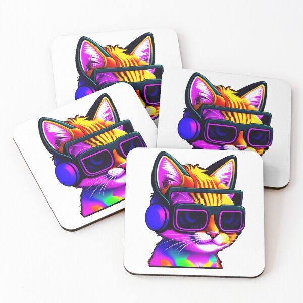 Item preview, cute adorable dj cat wearing sunglasses and headphones 22 designed and sold by vishalraifx.