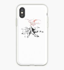 Vinilo o funda para iPhone Dragón rojo sobre un solo pico solitario - Fan Art