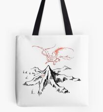 Roter Drache über einer einzelnen einsamen Spitze - Fan Art Tote Bag