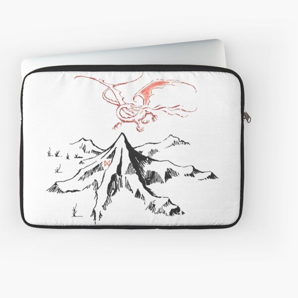 Red Dragon Above A Single Solitary Peak - Fan Art Laptop Sleeve