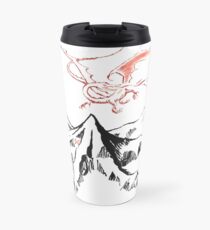 Red Dragon Above A Single Solitary Peak - Fan Art Travel Mug