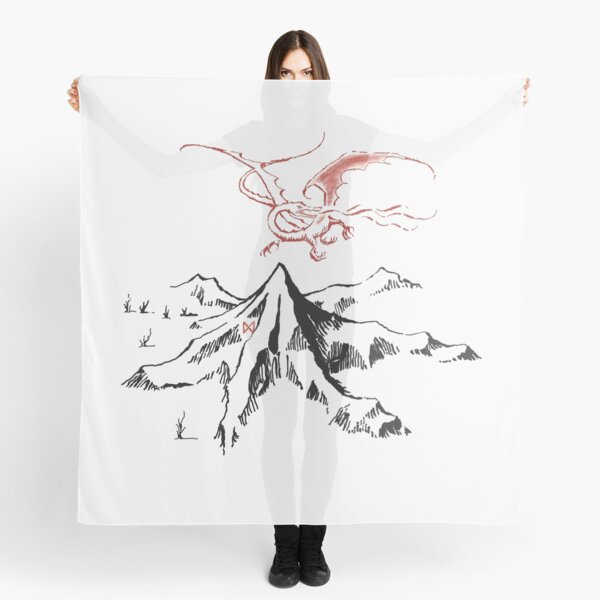 Red Dragon Above A Single Solitary Peak - Fan Art Scarf