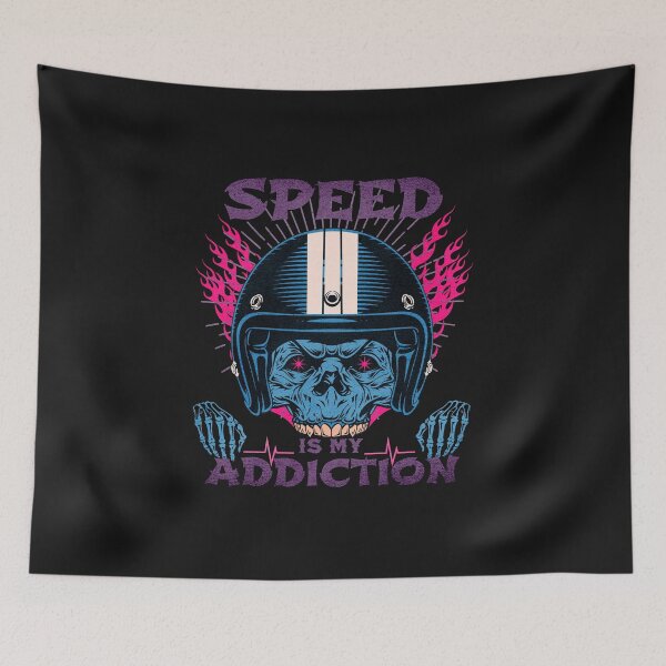 Item preview, Speed Is My Addiction Skull Fast Racer Racing Addict Street Racer Drag Racer Motorcycle designed and sold by CarantinedChaos.
