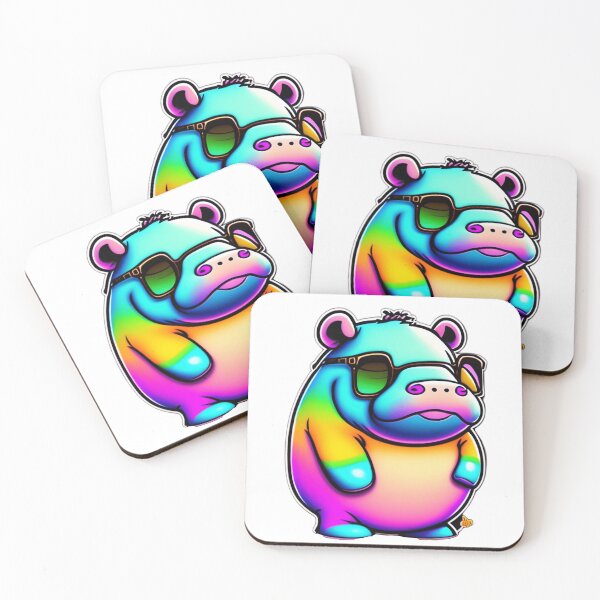 Item preview,  Cute baby hippo wearing glasses illustration art 18 designed and sold by vishalraifx.