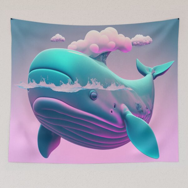 Item preview, Vapor Wave Whale designed and sold by TheArtfulAllie.