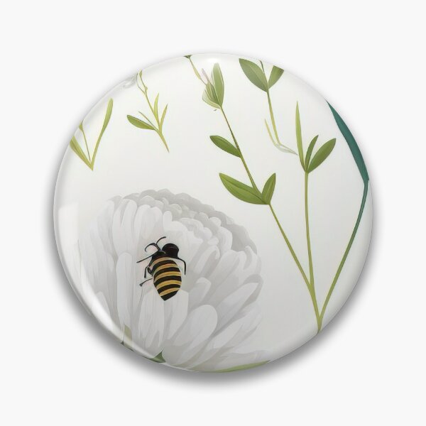 Item preview, Floral Garden Botanical Print with Wild Flowers and Bees designed and sold by FloralFancy.