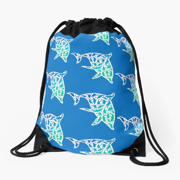 Delfine im Delfin / Dolphins in Dolphin V1 Drawstring Bag
