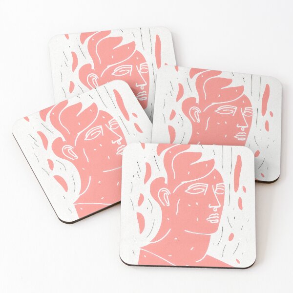 Item preview, Pink Face Woman Art Retro Pastel Vintage designed and sold by PinkNomad.