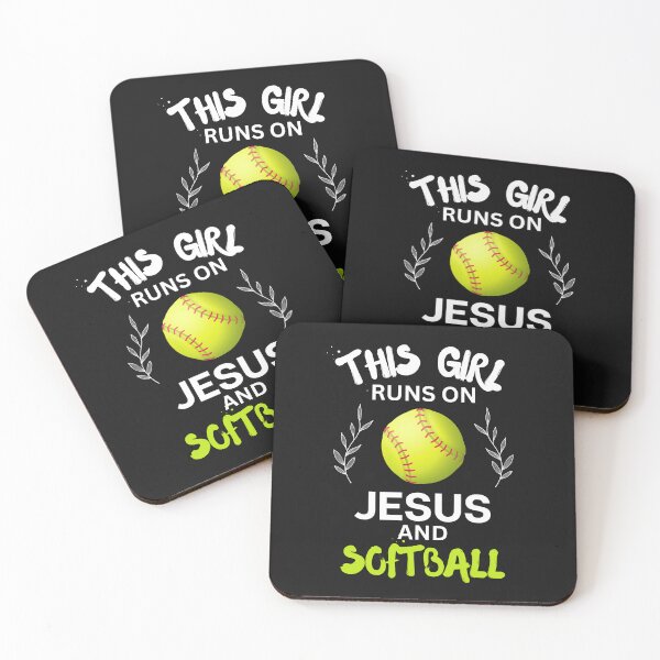 Item preview, This Girl Runs On Jesus And Softball Cute Christian Bible Gift Jesus And Softball designed and sold by lou731.