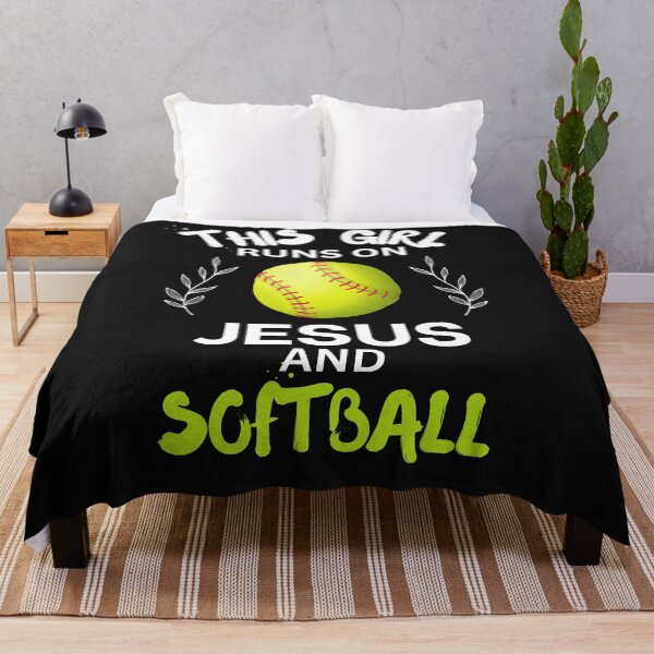 Item preview, This Girl Runs On Jesus And Softball Cute Christian Bible Gift Jesus And Softball designed and sold by lou731.