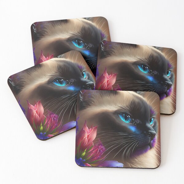 Item preview, Siamese Cat Lover - Cat and Beautiful Flowers designed and sold by idreamaboutcats.