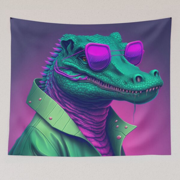 Item preview, Vapor Wave Alligator designed and sold by TheArtfulAllie.