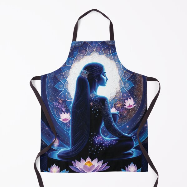 Item preview, meditation, girl meditating, serenity, lotus, lotus pose, peace, blue, closed eyes designed and sold by SBlagojevic.