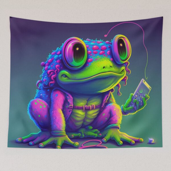 Item preview, Vapor Wave Frog designed and sold by TheArtfulAllie.