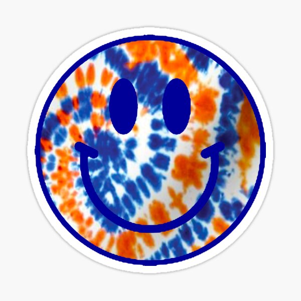 Item preview, ORANGE AND BLUE TIE DYE HAPPY FACE SMILE designed and sold by MNG123.