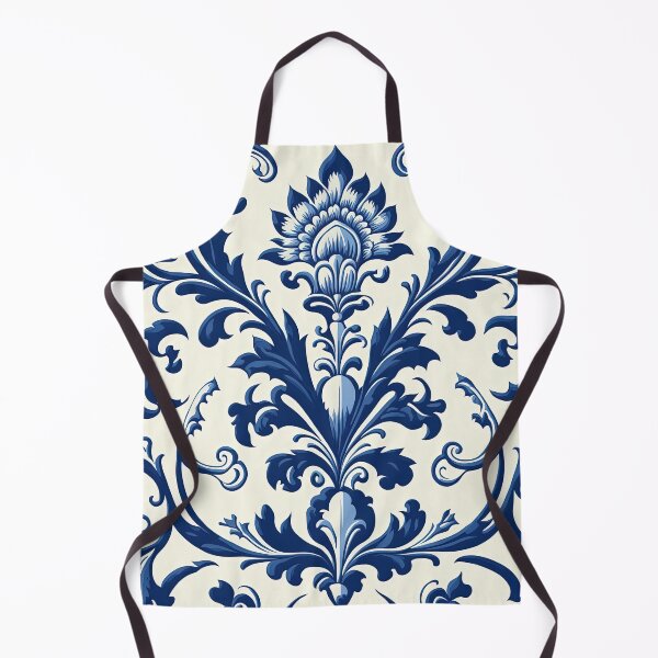 Item preview, Floral Garden Botanical Print with Delft Blue and White designed and sold by FloralFancy.
