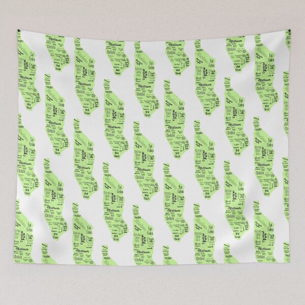 Item preview, new york city/manhattan map - green designed and sold by Mitra Farmand.