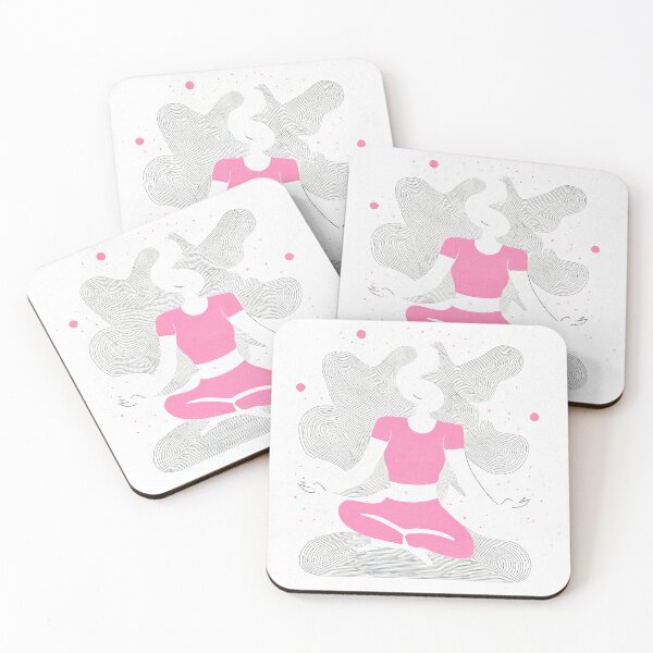 Item preview, Yoga Spiritual Girl Art Retro Pastel Vintage designed and sold by PinkNomad.