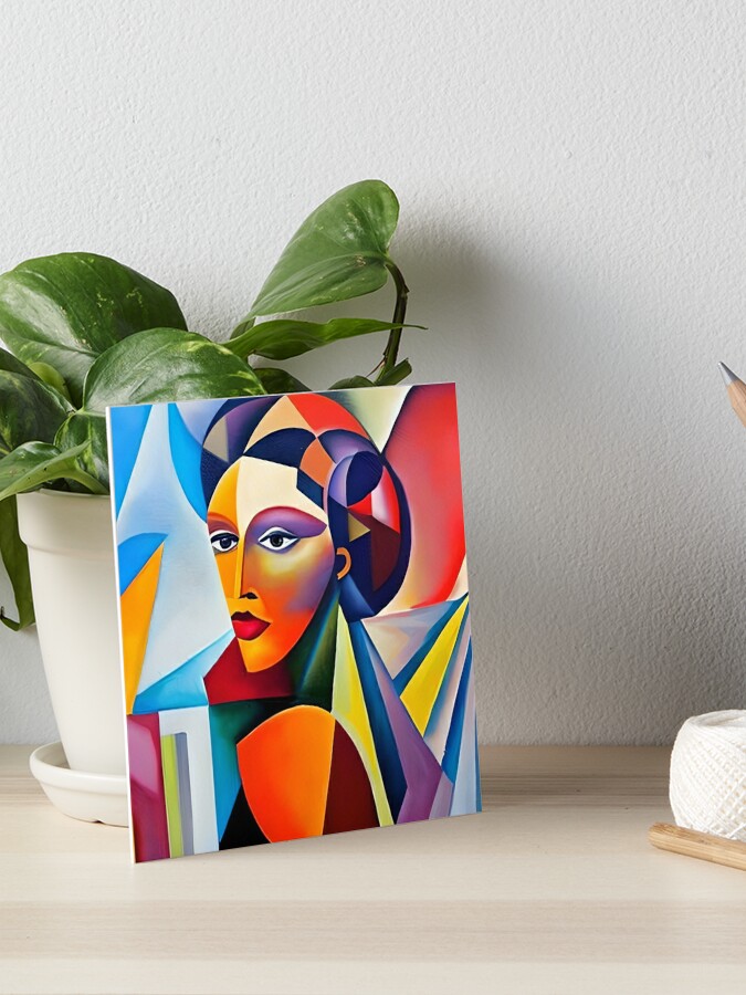 Abstract Woman Face Art Board Print Portrait in the cubist style Art Board  Print for Sale by colortrends