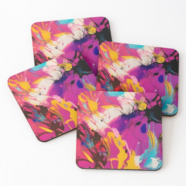 Item preview, Bright bold abstract watercolor paint splatter art designed and sold by CattlettArt.