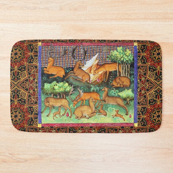 Item preview, BOOK OF HUNTING ,DEERS,STAGS IN WOODLAND GREENERY Medieval Miniature designed and sold by BulganLumini.