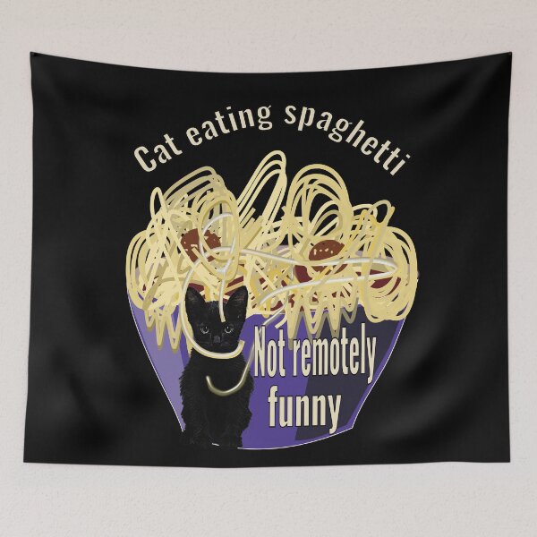 Item preview, Spaghetti eating cat designed and sold by CottagePop.