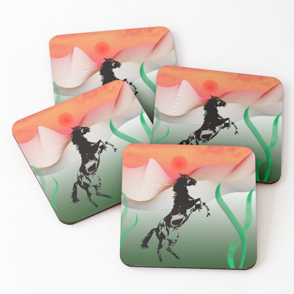 Item preview, black horse in desert designed and sold by Bigrow.