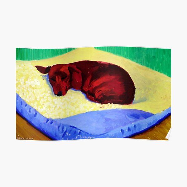 David Hockney 1995 Original Gallery 'Dog 43' Poster Poster Poster