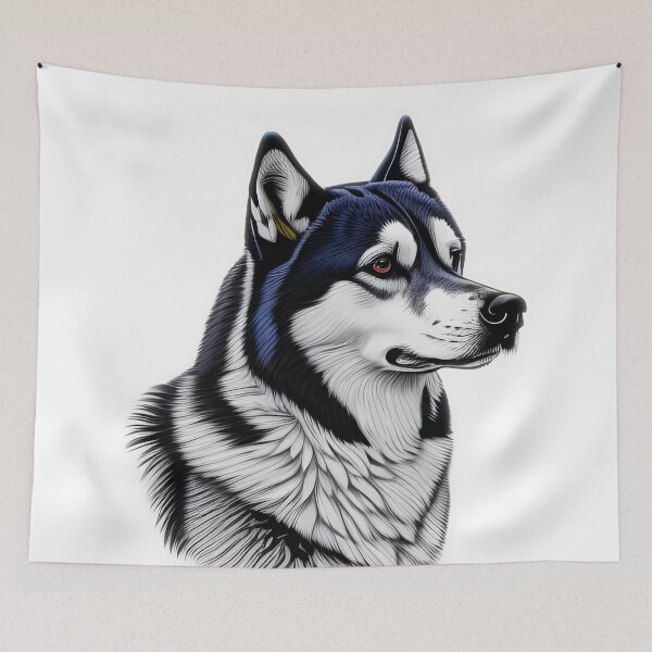 Item preview, Husky, charcoal drawing, Ai Generated Art  designed and sold by ACC .